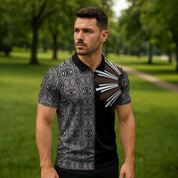 Mabuhay Philippines Festival Zipper Polo Shirt Araw Tnalak Modern Filipiniana Inspired