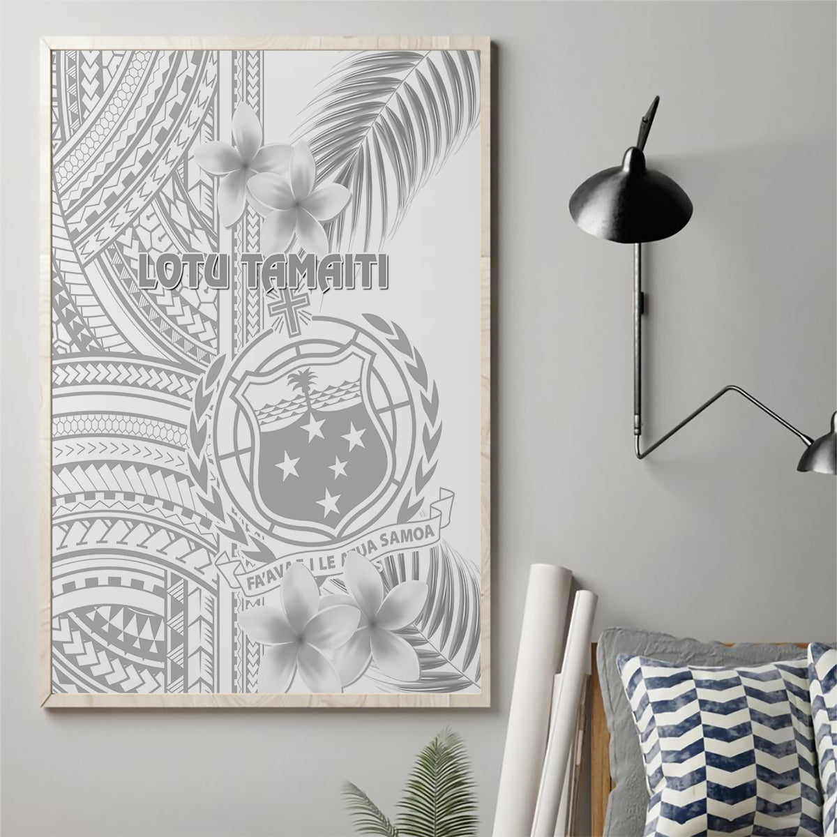 Samoa White Sunday Canvas Wall Art Manuia le Aso Sa o Tamaiti Polynesian Plumeria - Wonder Print Shop