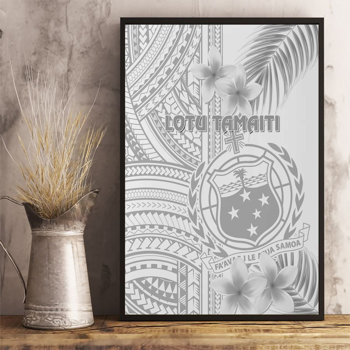 Samoa White Sunday Canvas Wall Art Manuia le Aso Sa o Tamaiti Polynesian Plumeria - Wonder Print Shop