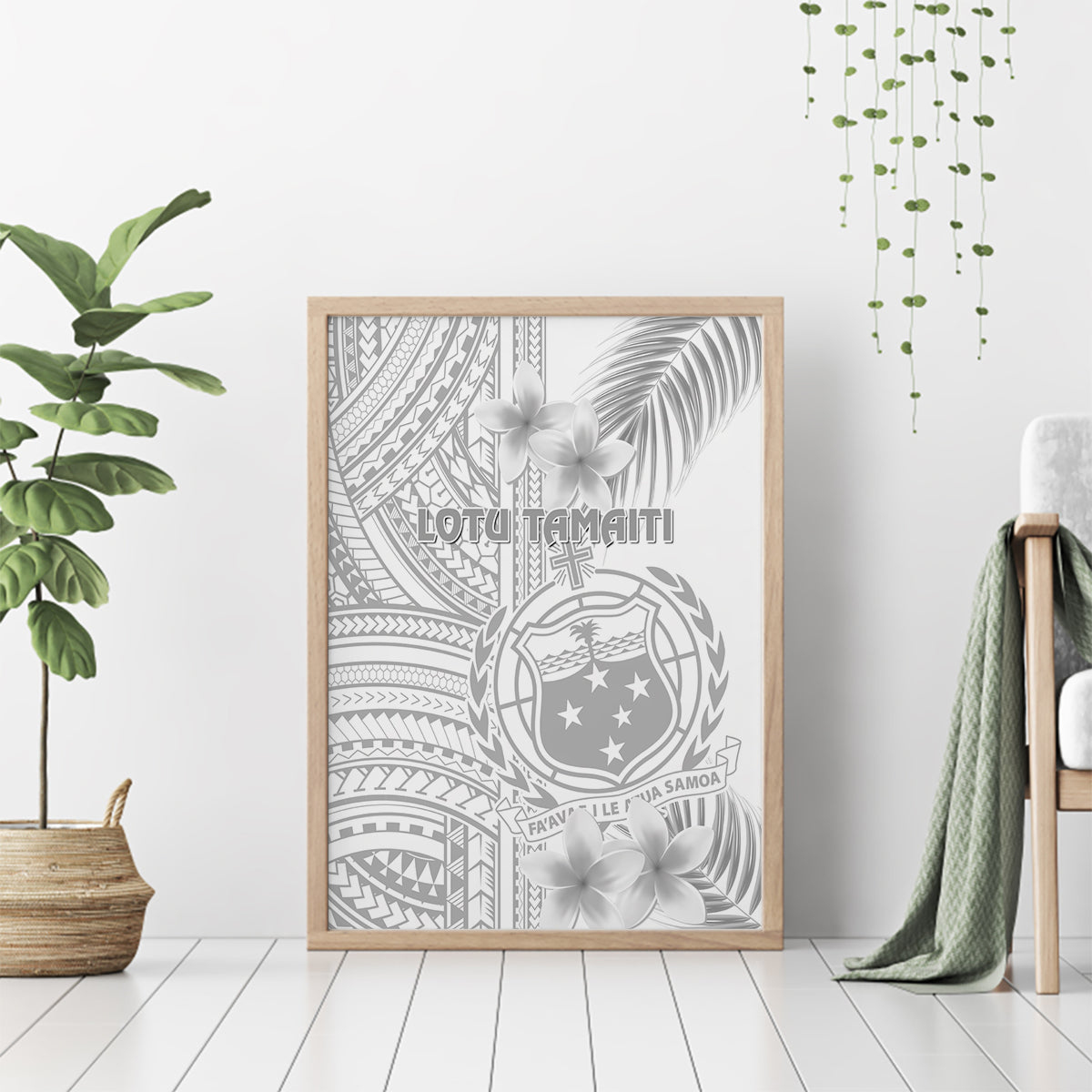 Samoa White Sunday Canvas Wall Art Manuia le Aso Sa o Tamaiti Polynesian Plumeria - Wonder Print Shop