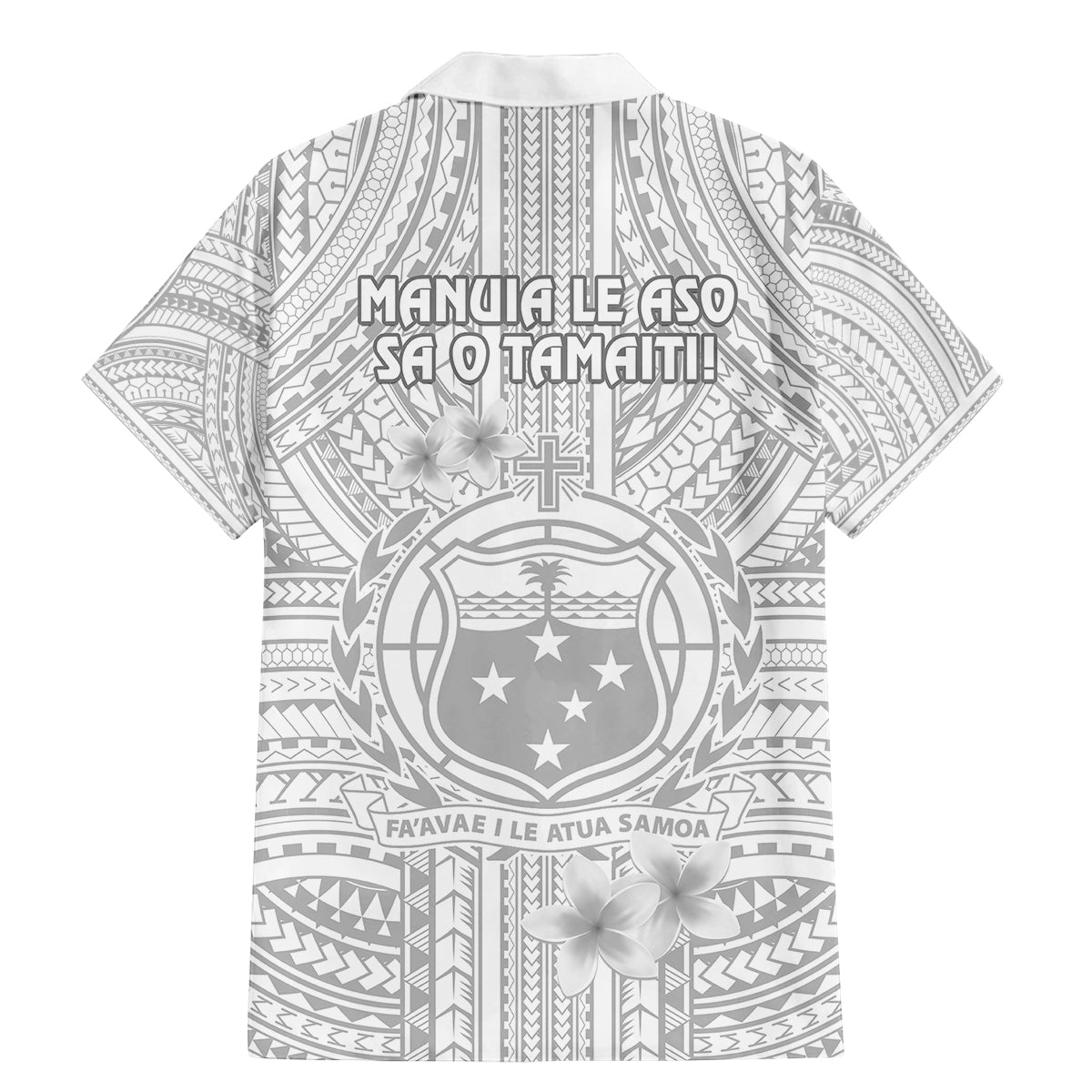 Samoa White Sunday Family Matching Mermaid Dress and Hawaiian Shirt Manuia le Aso Sa o Tamaiti Polynesian Plumeria - Wonder Print Shop