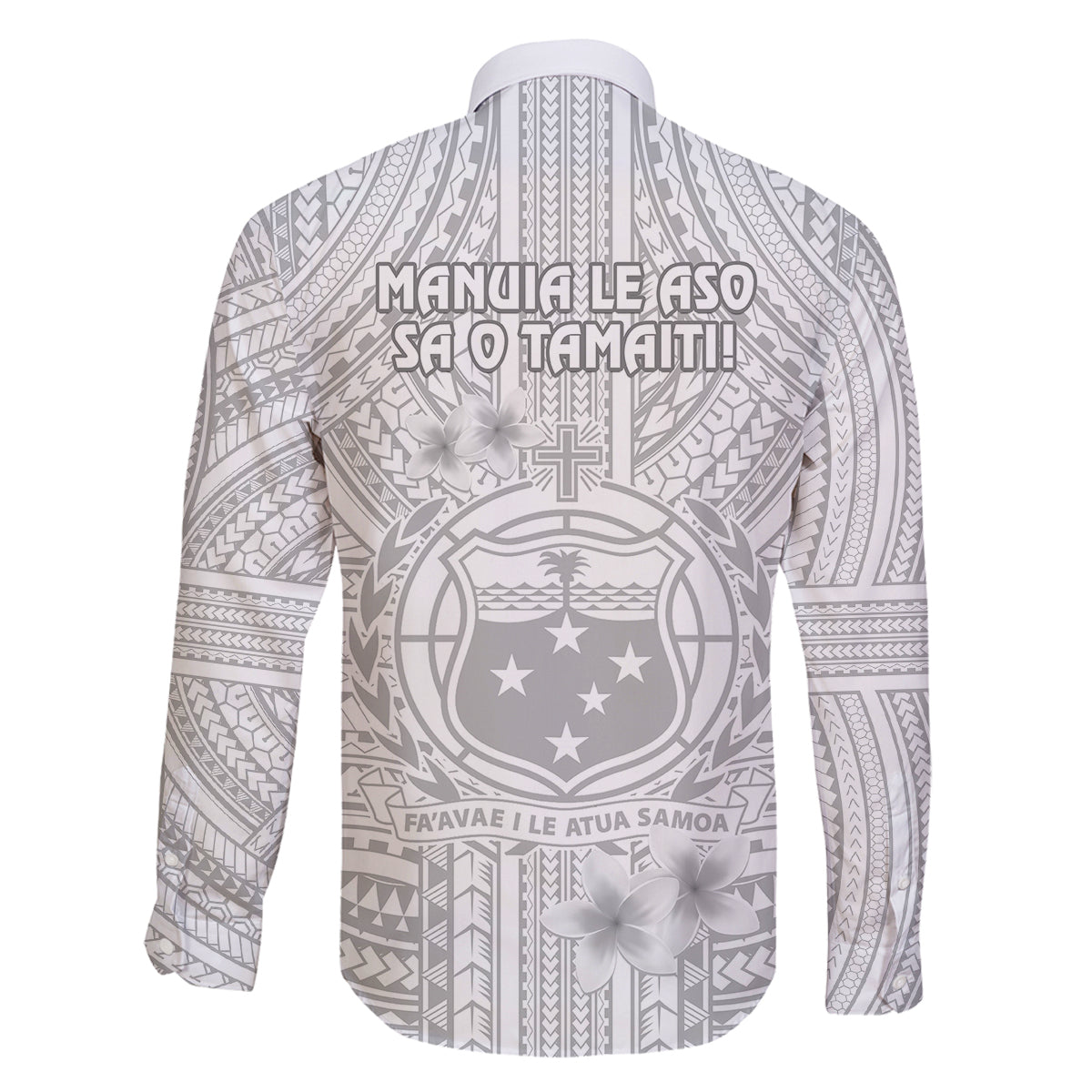 Samoa White Sunday Family Matching Mermaid Dress and Hawaiian Shirt Manuia le Aso Sa o Tamaiti Polynesian Plumeria - Wonder Print Shop