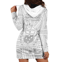 Samoa White Sunday Hoodie Dress Manuia le Aso Sa o Tamaiti Polynesian Plumeria - Wonder Print Shop
