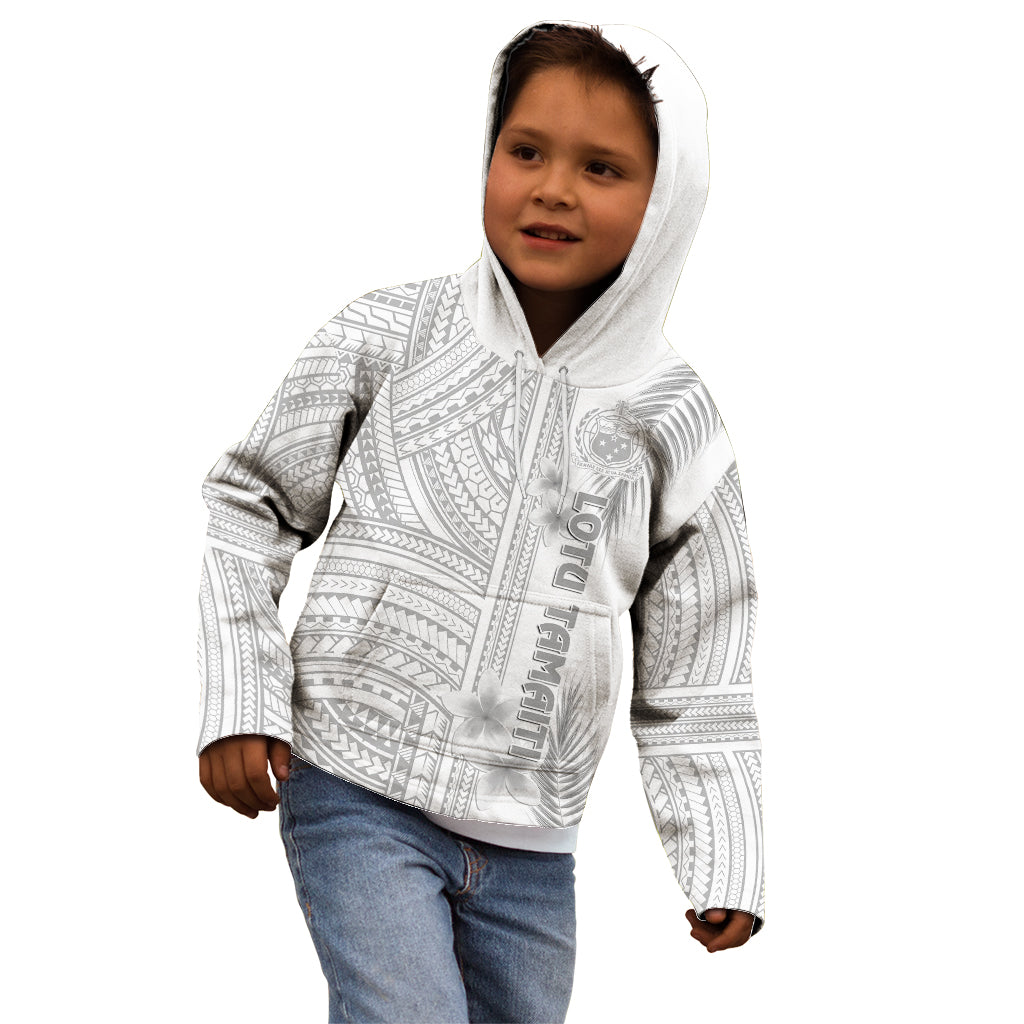 Samoa White Sunday Kid Hoodie Manuia le Aso Sa o Tamaiti Polynesian Plumeria - Wonder Print Shop