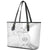 Samoa White Sunday Leather Tote Bag Manuia le Aso Sa o Tamaiti Polynesian Plumeria - Wonder Print Shop