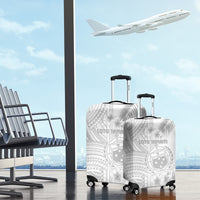 Samoa White Sunday Luggage Cover Manuia le Aso Sa o Tamaiti Polynesian Plumeria - Wonder Print Shop