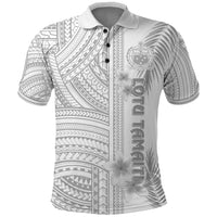 Samoa White Sunday Polo Shirt Manuia le Aso Sa o Tamaiti Polynesian Plumeria - Wonder Print Shop