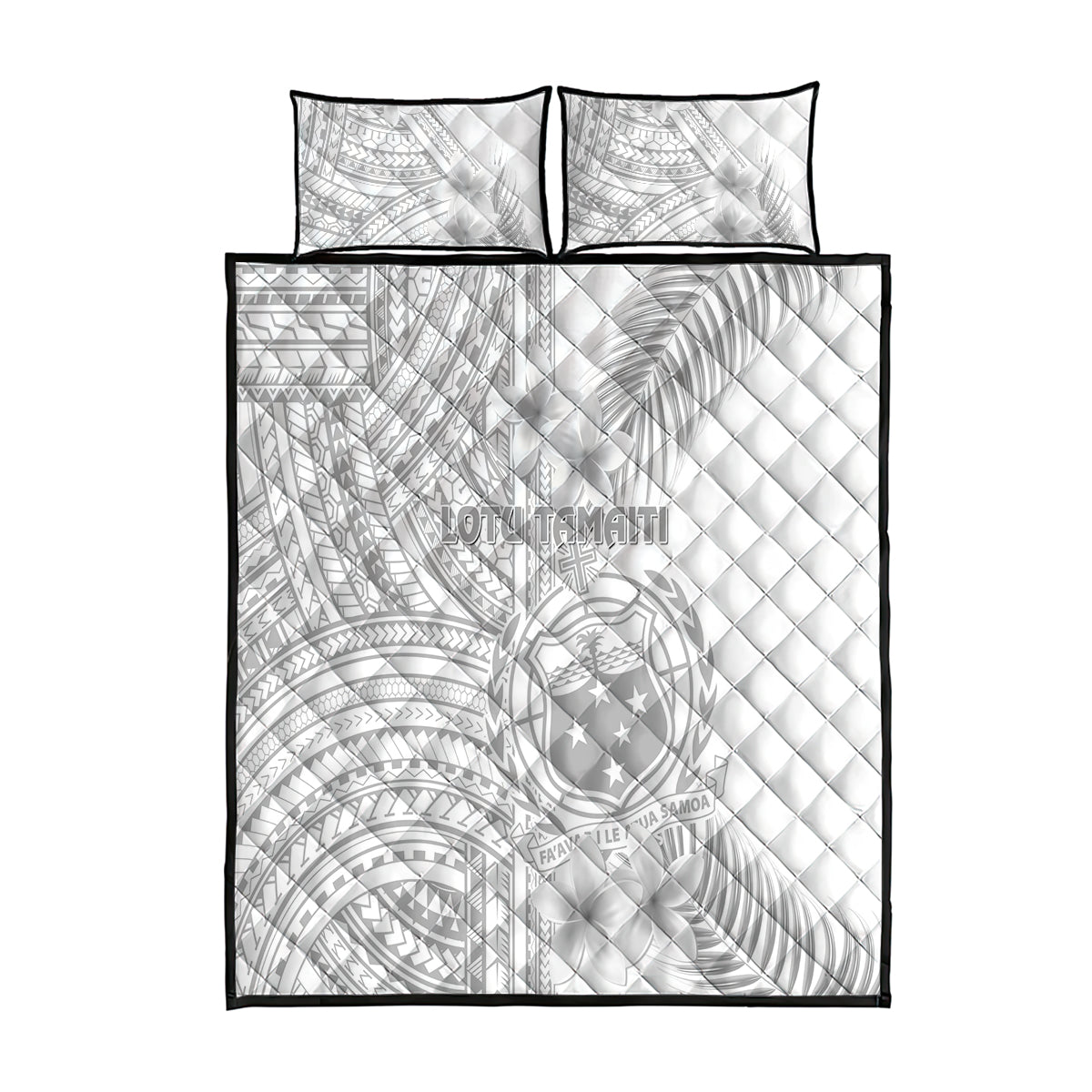 Samoa White Sunday Quilt Bed Set Manuia le Aso Sa o Tamaiti Polynesian Plumeria - Wonder Print Shop