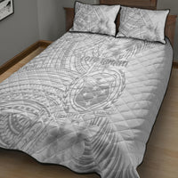 Samoa White Sunday Quilt Bed Set Manuia le Aso Sa o Tamaiti Polynesian Plumeria - Wonder Print Shop