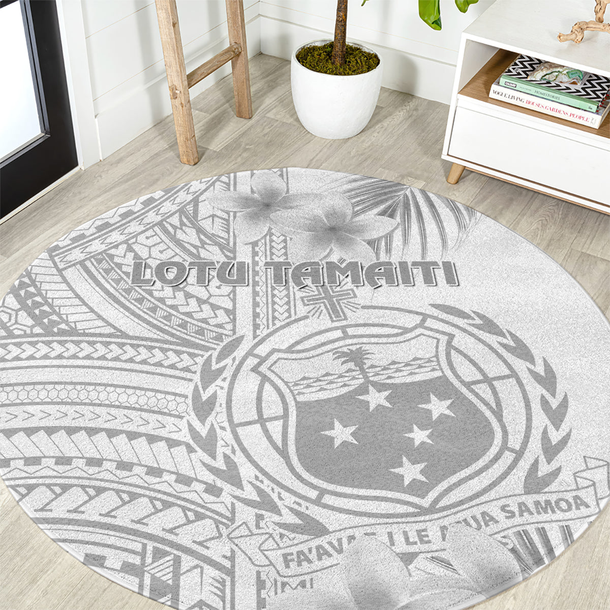 samoa-white-sunday-round-carpet-manuia-le-aso-sa-o-tamaiti-polynesian-plumeria