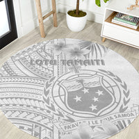 samoa-white-sunday-round-carpet-manuia-le-aso-sa-o-tamaiti-polynesian-plumeria