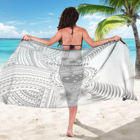Samoa White Sunday Sarong Manuia le Aso Sa o Tamaiti Polynesian Plumeria - Wonder Print Shop