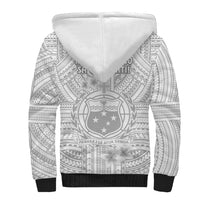 Samoa White Sunday Sherpa Hoodie Manuia le Aso Sa o Tamaiti Polynesian Plumeria - Wonder Print Shop