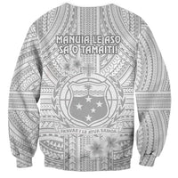 Samoa White Sunday Sweatshirt Manuia le Aso Sa o Tamaiti Polynesian Plumeria - Wonder Print Shop