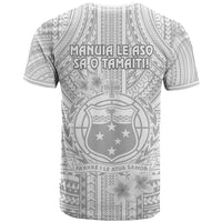 Samoa White Sunday T Shirt Manuia le Aso Sa o Tamaiti Polynesian Plumeria - Wonder Print Shop
