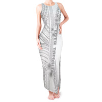 Samoa White Sunday Tank Maxi Dress Manuia le Aso Sa o Tamaiti Polynesian Plumeria - Wonder Print Shop