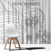 Samoa White Sunday Window Curtain Manuia le Aso Sa o Tamaiti Polynesian Plumeria - Wonder Print Shop