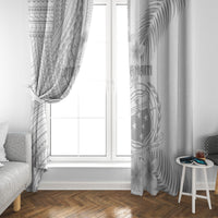 Samoa White Sunday Window Curtain Manuia le Aso Sa o Tamaiti Polynesian Plumeria - Wonder Print Shop