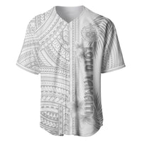 Personalised Samoa White Sunday Baseball Jersey Manuia le Aso Sa o Tamaiti Polynesian Plumeria - Wonder Print Shop