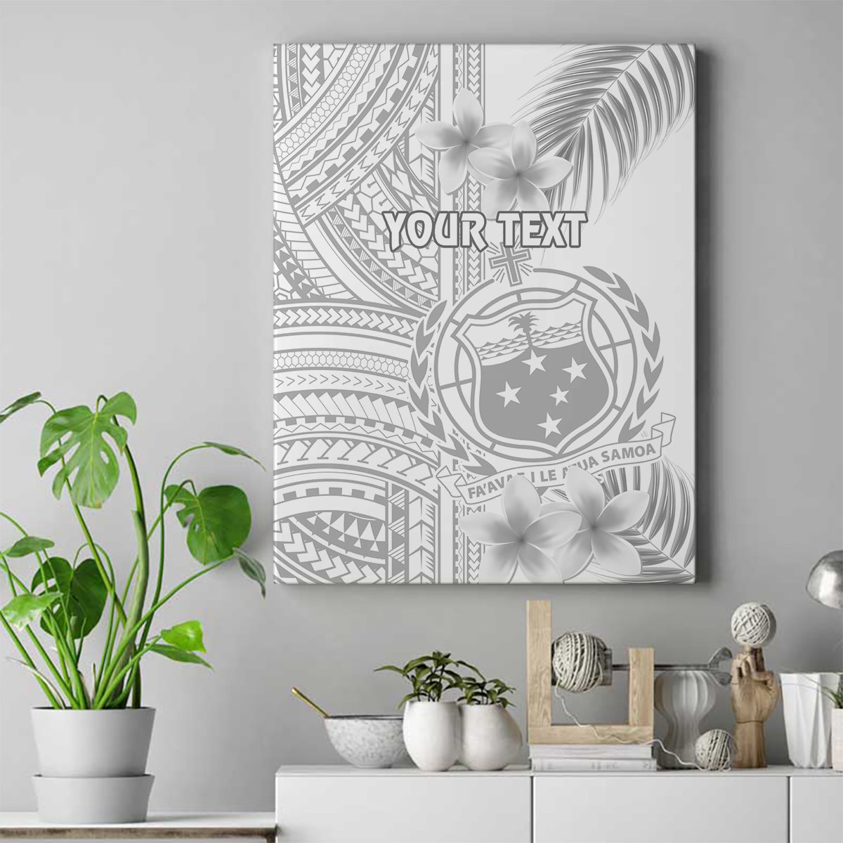 Personalised Samoa White Sunday Canvas Wall Art Manuia le Aso Sa o Tamaiti Polynesian Plumeria - Wonder Print Shop