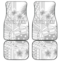 Personalised Samoa White Sunday Car Mats Manuia le Aso Sa o Tamaiti Polynesian Plumeria - Wonder Print Shop