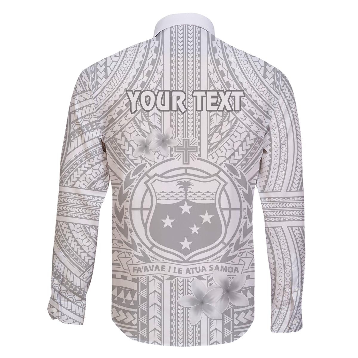 Personalised Samoa White Sunday Family Matching Short Sleeve Bodycon Dress and Hawaiian Shirt Manuia le Aso Sa o Tamaiti Polynesian Plumeria - Wonder Print Shop