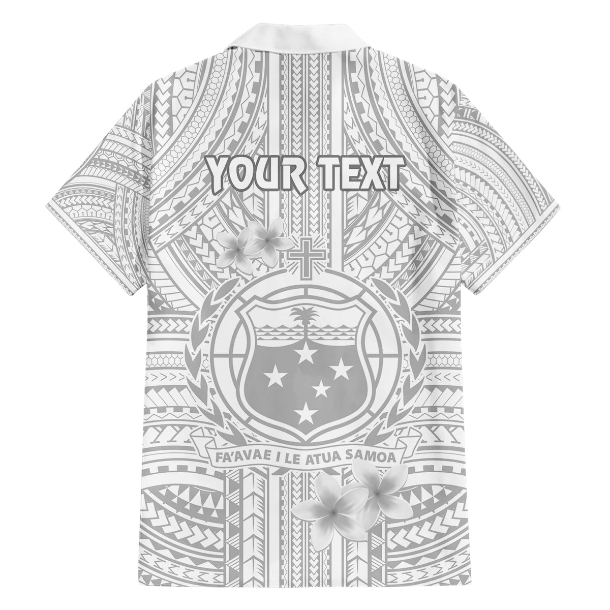 Personalised Samoa White Sunday Hawaiian Shirt Manuia le Aso Sa o Tamaiti Polynesian Plumeria - Wonder Print Shop