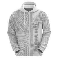 Personalised Samoa White Sunday Hoodie Manuia le Aso Sa o Tamaiti Polynesian Plumeria - Wonder Print Shop
