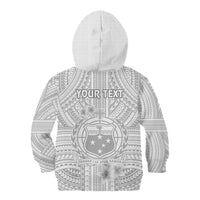 Personalised Samoa White Sunday Kid Hoodie Manuia le Aso Sa o Tamaiti Polynesian Plumeria - Wonder Print Shop