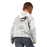 Personalised Samoa White Sunday Kid Hoodie Manuia le Aso Sa o Tamaiti Polynesian Plumeria - Wonder Print Shop