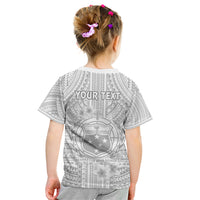 Personalised Samoa White Sunday Kid T Shirt Manuia le Aso Sa o Tamaiti Polynesian Plumeria - Wonder Print Shop