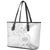 Personalised Samoa White Sunday Leather Tote Bag Manuia le Aso Sa o Tamaiti Polynesian Plumeria - Wonder Print Shop