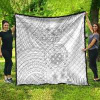 Personalised Samoa White Sunday Quilt Manuia le Aso Sa o Tamaiti Polynesian Plumeria - Wonder Print Shop