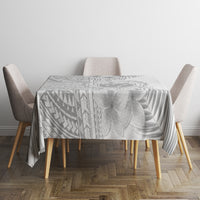 Personalised Samoa White Sunday Tablecloth Manuia le Aso Sa o Tamaiti Polynesian Plumeria - Wonder Print Shop