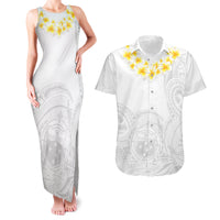 Samoa White Sunday Couples Matching Tank Maxi Dress and Hawaiian Shirt Lotu Tamaiti 2023 With Coat Of Arms - Wonder Print Shop