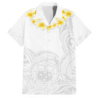 Samoa White Sunday Family Matching Tank Maxi Dress and Hawaiian Shirt Lotu Tamaiti 2023 With Coat Of Arms - Wonder Print Shop