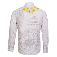 Samoa White Sunday Family Matching Tank Maxi Dress and Hawaiian Shirt Lotu Tamaiti 2023 With Coat Of Arms - Wonder Print Shop