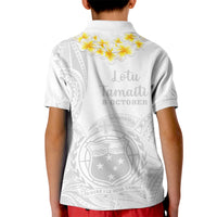 Samoa White Sunday Kid Polo Shirt Lotu Tamaiti 2023 With Coat Of Arms - Wonder Print Shop
