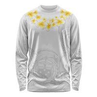 Samoa White Sunday Long Sleeve Shirt Lotu Tamaiti 2023 With Coat Of Arms - Wonder Print Shop