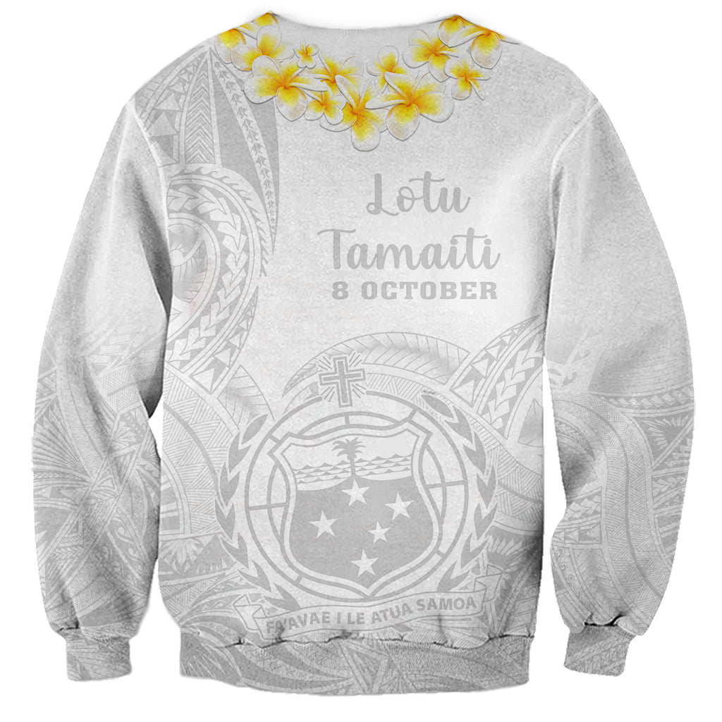 Samoa White Sunday Sweatshirt Lotu Tamaiti 2023 With Coat Of Arms - Wonder Print Shop