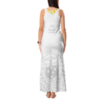 Samoa White Sunday Tank Maxi Dress Lotu Tamaiti 2023 With Coat Of Arms - Wonder Print Shop