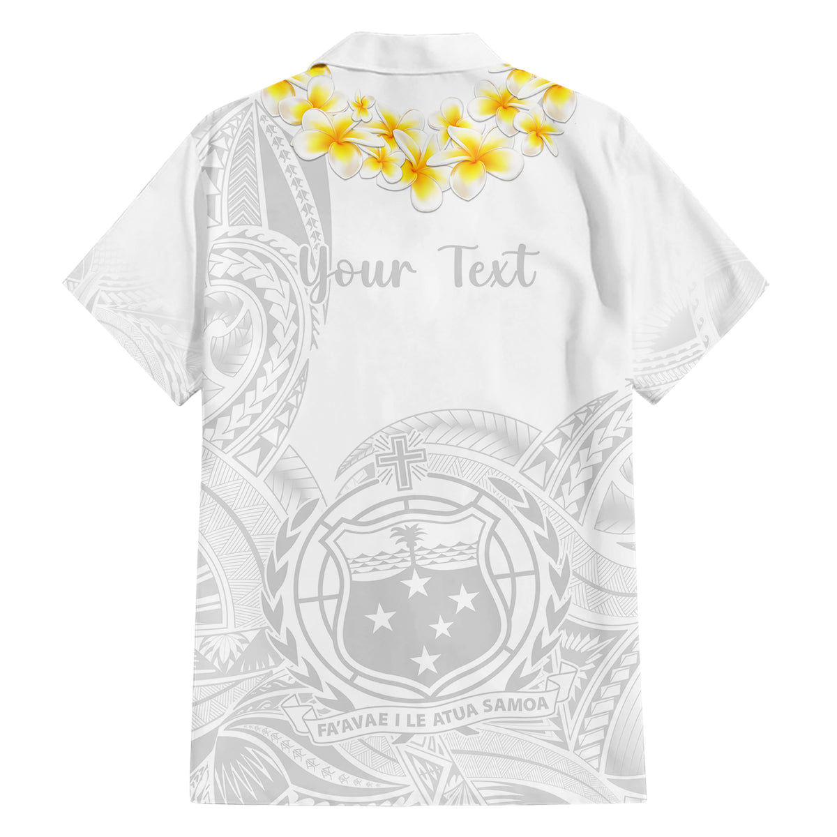 Personalised Samoa White Sunday Hawaiian Shirt Lotu Tamaiti 2023 With Coat Of Arms - Wonder Print Shop