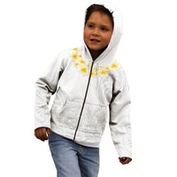 Personalised Samoa White Sunday Kid Hoodie Lotu Tamaiti 2023 With Coat Of Arms - Wonder Print Shop