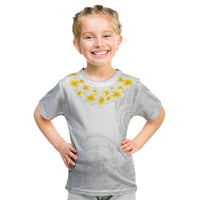 Personalised Samoa White Sunday Kid T Shirt Lotu Tamaiti 2023 With Coat Of Arms - Wonder Print Shop