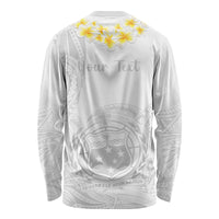 Personalised Samoa White Sunday Long Sleeve Shirt Lotu Tamaiti 2023 With Coat Of Arms - Wonder Print Shop