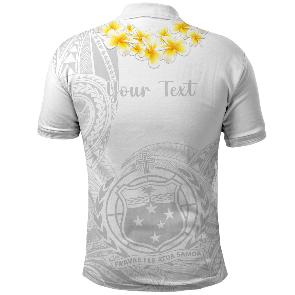 Personalised Samoa White Sunday Polo Shirt Lotu Tamaiti 2023 With Coat Of Arms - Wonder Print Shop