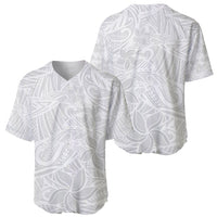 Polynesia White Sunday Baseball Jersey Polynesian Pattern With Tropical Flowers - Wonder Print Shop