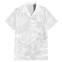 Polynesia White Sunday Family Matching Mermaid Dress and Hawaiian Shirt Polynesian Pattern With Tropical Flowers - Wonder Print Shop
