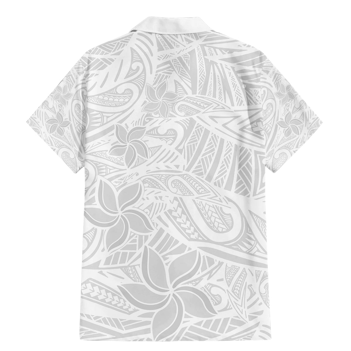 Polynesia White Sunday Family Matching Mermaid Dress and Hawaiian Shirt Polynesian Pattern With Tropical Flowers - Wonder Print Shop
