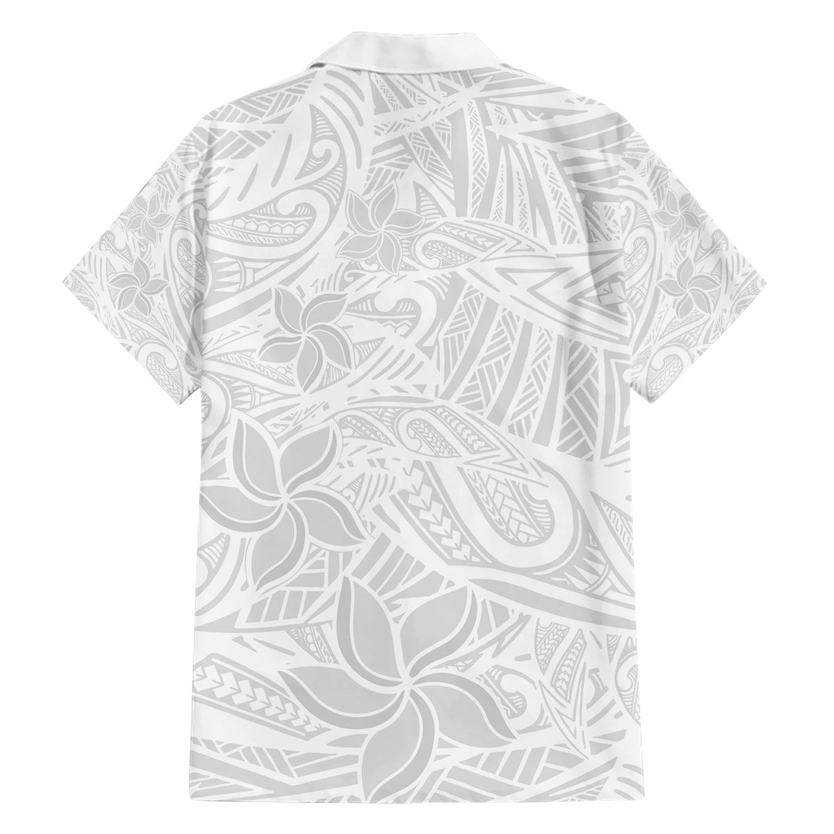 Polynesia White Sunday Family Matching Short Sleeve Bodycon Dress and Hawaiian Shirt Polynesian Pattern With Tropical Flowers - Wonder Print Shop